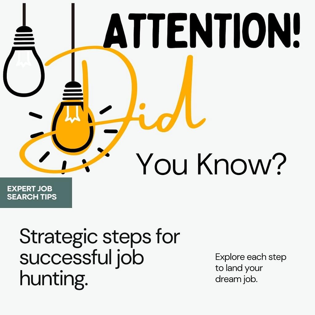 Did You Know - strategic step for job hunting 